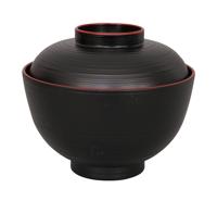 Zwart/Rode Kom - Lacquerware - 300ml - 10.8 x 6.35cm - thumbnail