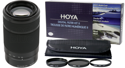 Sony E 55-210mm f/4.5-6.3 OSS Zwart + Hoya Digital Filter Kit 49mm Sony E 55-210mm f/4.5-6.3 OSS Zwart + Hoya Digital Filter Kit 49mm