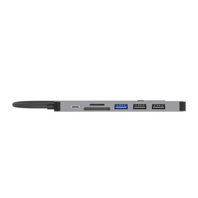 uHUB S7+ 7-in-1 USB-C 5 Gbps hub met 4K HDMI en 100W vermogen | H118A | 3 USB-A-poorten | HDMI 1.4 | 0,15 m kabel | USB 5 Gbps | HDMI-poort, USB-A-poort, microSD-sleuf, SD-slot