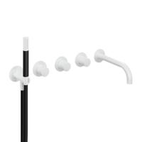 Hotbath Cobber afbouwdeel inbouw bad thermostaat met 2 stopkranen met uitloop mat wit CB7072EXTWH - thumbnail