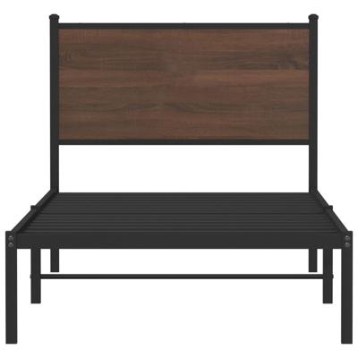 Bedframe zonder matras metaal bruin eikenkleurig 107x203 cm
