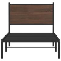 Bedframe zonder matras metaal bruin eikenkleurig 107x203 cm - thumbnail