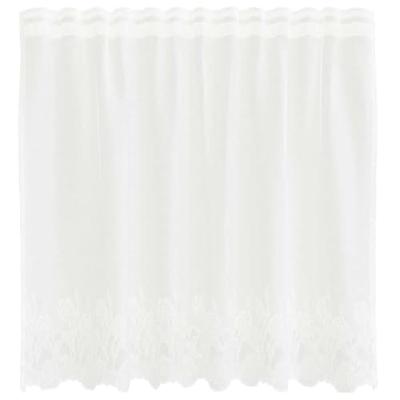 VidaXL Kantgordijn met gordijnen bloemen wit 100 x 150 cm polyester