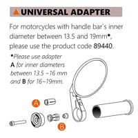 DAYTONA adapter stuureinde universal voor "d-mirror". handlebar adapter uni day bw d 13.5-16-19mm - thumbnail
