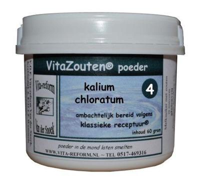 Vitazouten Kalium muriaticum/chloratum poeder nr. 04 60 Gram Vitazouten Kalium muriaticum/chloratum poeder nr. 04 60 Gram