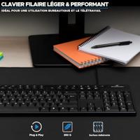 Toetsenbord - BLUESTORK - MEDIA OFFICE - Bedraad - Azerty - Windows-compatibel - Zwart - thumbnail