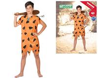 Kostuums voor Kinderen Grotbewoner Oranje (1 Pc) - Maat: 5-6 Jaar - Maat: 5-6 Jaar - thumbnail