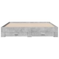 Bedframe met lades bewerkt hout betongrijs 200x200 cm - thumbnail