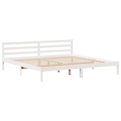 Bedframe met hoofdeinde zonder matras 200x200 cm wit