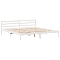 Bedframe met hoofdeinde zonder matras 200x200 cm wit - thumbnail