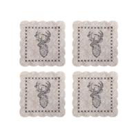 Onderzetter rendier vilt set a 4 10cm - thumbnail