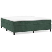Boxspring met matras fluweel donkergroen 200x200 cm - thumbnail