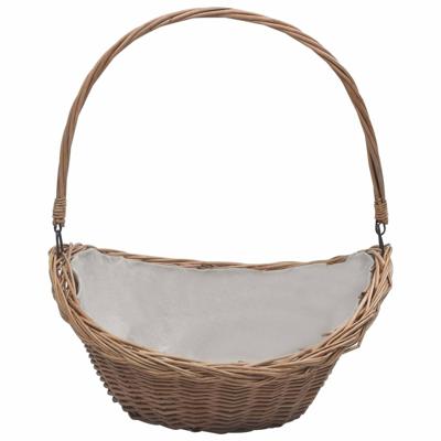 VidaXL Houtmand met handvat 57x46,5x52 cm wilgenhout bruin