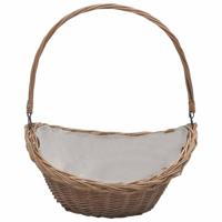 VidaXL Houtmand met handvat 57x46,5x52 cm wilgenhout bruin - thumbnail