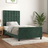 Bedframe zonder matras 80x200 cm fluweel donkergroen - thumbnail