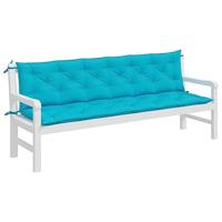 Tuinbankkussens 2 st 200x50x7 cm stof turquoise - thumbnail