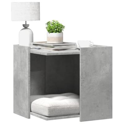 VidaXL Kattenbakkast 53x53x51 cm bewerkt hout betongrijs VidaXL Kattenbakkast 53x53x51 cm bewerkt hout betongrijs