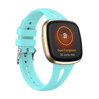 Fitbit Versa 3 & 4 / Sense 1 & 2 - Sportbandje druppel design - Large - Lichtblauw - thumbnail