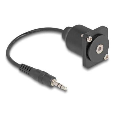 Delock 3,5 mm klinkstekker naar 3,5 mm klinkbus, D-Type, 20 cm
