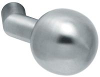 Knop gatdeel bol verkropt rvs mat - thumbnail