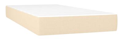 Boxspring met matras stof crèmekleurig 200x200 cm