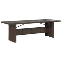 9-delige Bistroset met kussens poly rattan bruin - thumbnail