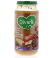 Olvarit Bruine bonen, appel, rundvlees en aardappel 15M06 250 Gram - thumbnail