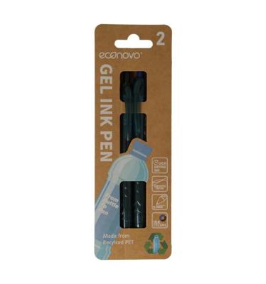 Econovo Gelpennen - blauw en zwart - 0.7mm - 2 stuks