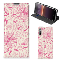 Sony Xperia L4 Smart Cover Pink Flowers - thumbnail