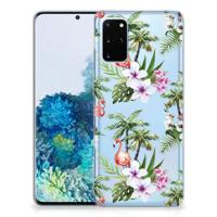 Samsung Galaxy S20 Plus | TPU Hoesje | Flamingo Palms - thumbnail