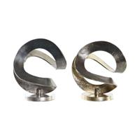 Decoratieve figuren DKD Home Decor 30 x 29 x 33 cm Abstract Zilverkleurig Gouden Modern (2 Stuks) - thumbnail