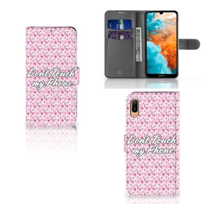 Huawei Y6 (2019) Portemonnee Hoesje Flowers Pink DTMP | Portemonnee hoesje Huawei Y6 (2019) Portemonnee Hoesje Flowers Pink DTMP | Portemonnee hoesje