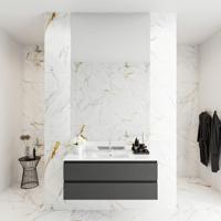 MONDIAZ DENTA 100 badmeubel dark grey 2 lades wastafel midden 1 kraangat - thumbnail