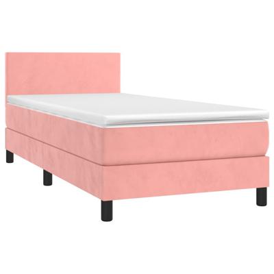 Boxspring met matras fluweel roze 100x200 cm - thumbnail