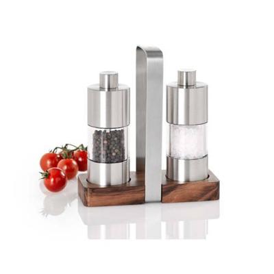 Adhoc - Menage Classic Peper- en Zoutmolen inclusief Houder - Roestvast Staal - Zilver
