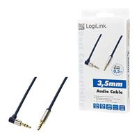 LogiLink CA11050 Jackplug Audio Aansluitkabel 0.50 m Donkerblauw (mat) 90° haaks naar boven - thumbnail