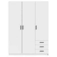 Kledingkast Sprint 3-deurs - wit - 200x147x50 cm - thumbnail