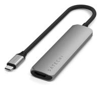 Satechi USB-C 4-in-1 Slim multiport adapter (4K) - Space Grey - thumbnail