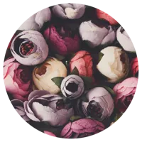 Vintage bloemen - Muurcirkel sticker - thumbnail