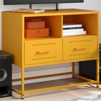 Tv-meubel 68x39x60,5 cm staal mosterdgeel - thumbnail