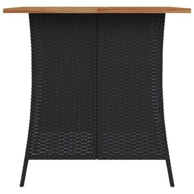 5-delige Tuinset met kussens poly rattan zwart