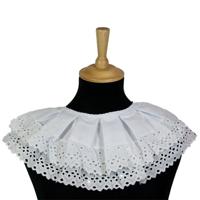 Piet kraag geborduurd 2 lagen wit/crème - thumbnail