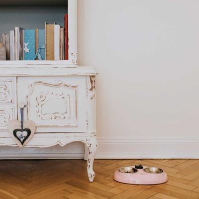 HUNTER MOULINS melamine voederbaar, voor katten, met indicator, 29 x 19 x 5 cm, roze