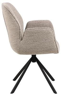 Bendt Draaibare Eetkamerstoel 'Chandler' Bouclé met armleuning, kleur Beige Bendt Draaibare Eetkamerstoel 'Chandler' Bouclé met armleuning, kleur Beige