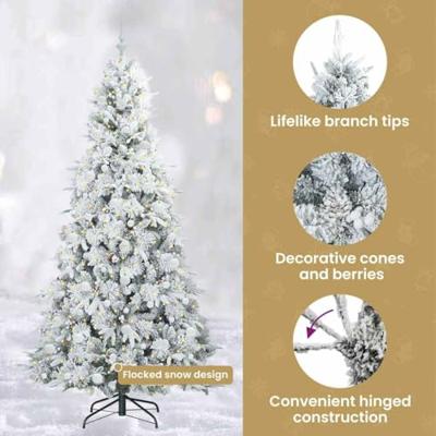 VidaXL Kunstmatige inklapbare kerstboom wit 210 cm pe en pvc