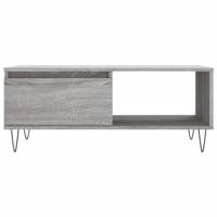 Salontafel 90x50x36,5 cm bewerkt hout grijs sonoma - thumbnail