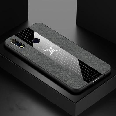 Voor OPPO Realme X lite XINLI stiksels doek Textue schokbestendige TPU beschermhoes (grijs)