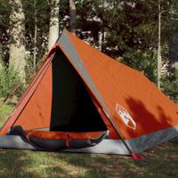 VidaXL Tent 2-persoons waterdicht grijs en oranje - thumbnail