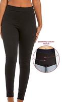Magic Loungewear legging - Jegging - Strakke dames legging zwart - Jeansstof - Katoenen kruisje - thumbnail