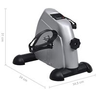 VidaXL Mini hometrainer met plastic vliegwiel (zilver) - thumbnail